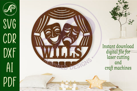 Broadway theatre arts theme name sign svg laser SVG APInspireddesigns 