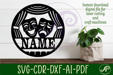 Broadway theatre arts theme name sign svg laser SVG APInspireddesigns 