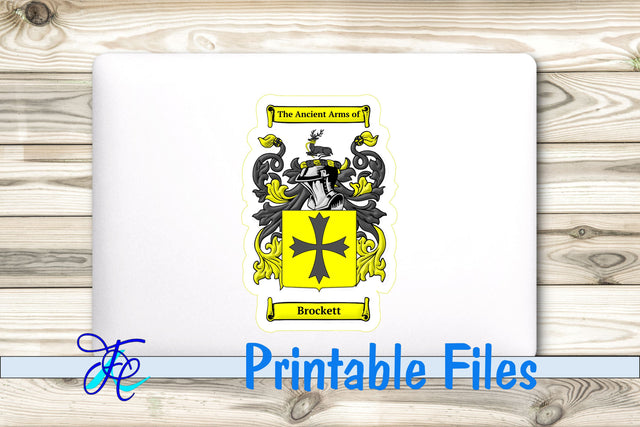 Brockett Coat of Arms Sticker Sublimation Family Creations 