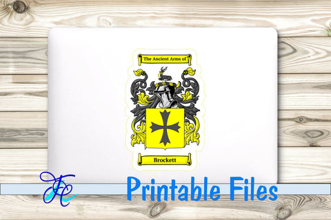 Brockett Coat of Arms Sticker Sublimation Family Creations 