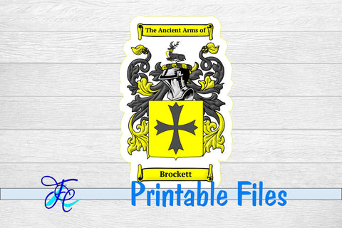 Brockett Coat of Arms Sticker Sublimation Family Creations 