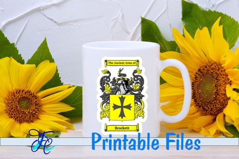Brockett Coat of Arms Sticker Sublimation Family Creations 