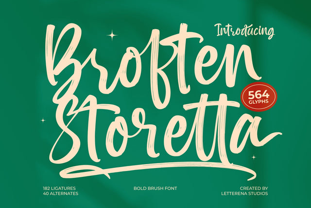 Broften Storetta - Bold Brush Font Font Letterena Studios 