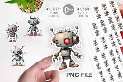 Broken Bot Sticker Sublimation artnoy 