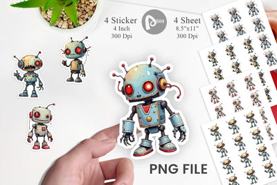Broken Bot Sticker Sublimation artnoy 