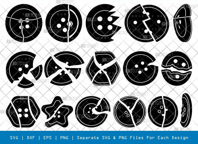 Broken Button Svg Cricut Cut Files Png Bundle SVG ETC Craft 