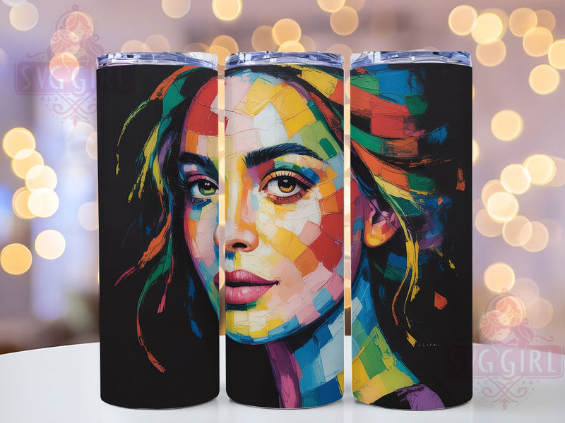 Broken Glass Abstract Tumbler Wrap, Abstract Art, Modern Design, Edgy Style, Creative Expression, Tumbler Wrap, Sublimation Design Sublimation SvggirlplusArt 