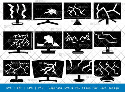 Broken Monitor Svg Cricut Cut Files Png Bundle SVG ETC Craft 