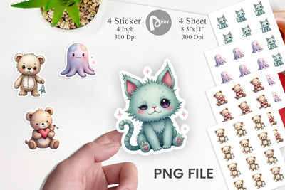 Broken Plushie Spirits Sticker Sublimation artnoy 