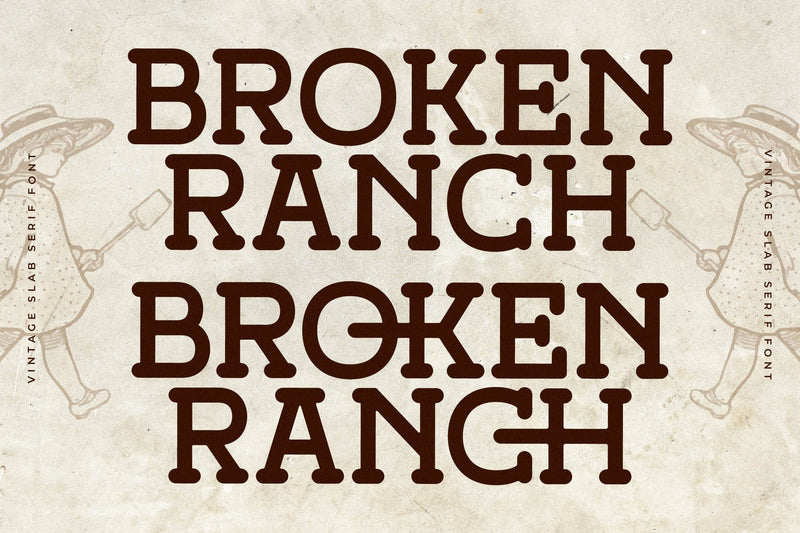 Broken Ranch - Vintage Slab Serif Font - So Fontsy