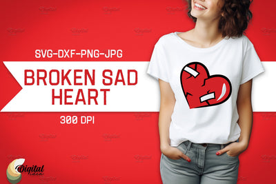 Broken Sad Hearts. Shirt SVG. Red Heart SVG Evgenyia Guschina 