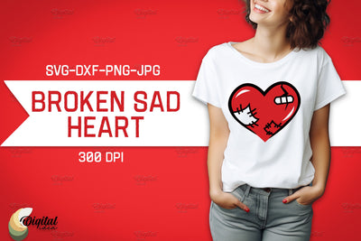 Broken Sad Hearts. Shirt SVG. Red Heart SVG Evgenyia Guschina 