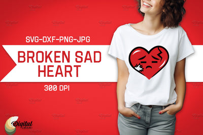 Broken Sad Hearts SVG. Cute Broken Heart SVG Evgenyia Guschina 