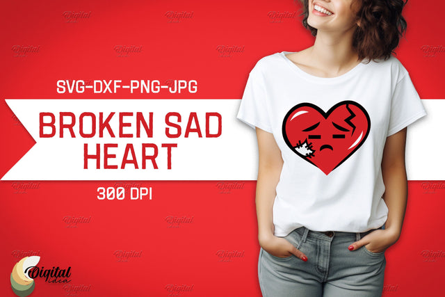 Broken Sad Hearts SVG. Cute Broken Heart SVG Evgenyia Guschina 