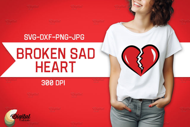 Broken Sad Hearts SVG. Cute Broken Heart SVG Evgenyia Guschina 