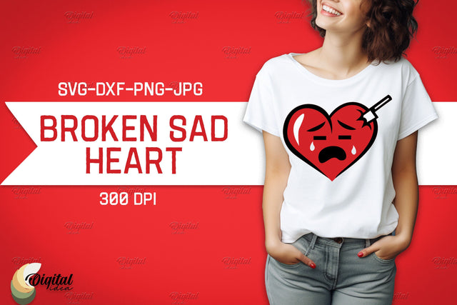 Broken Sad Hearts SVG. Cute Broken Heart SVG Evgenyia Guschina 