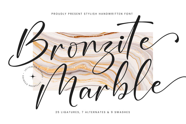 Bronzite Marble - Stylish Handwritten Font Font Letterena Studios 