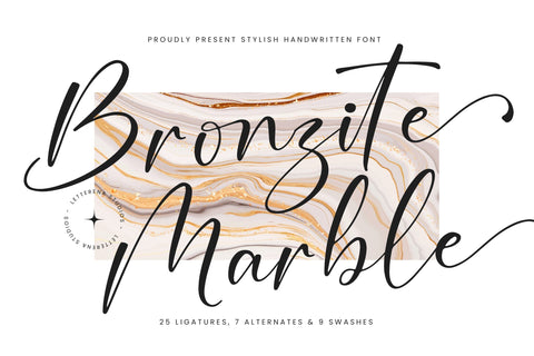 Bronzite Marble - Stylish Handwritten Font Font Letterena Studios 