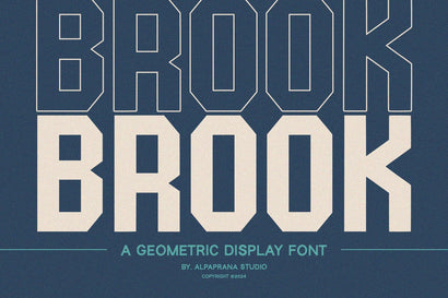 Brook - Geometric Display Font Alpaprana Studio 