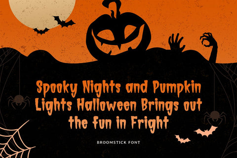 BROOMSTICK - Halloween Font SVG Mozarella 