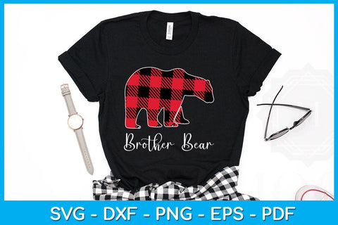 Brother Bear Buffalo Plaid Christmas SVG PNG PDF Cut File SVG Creativedesigntee 