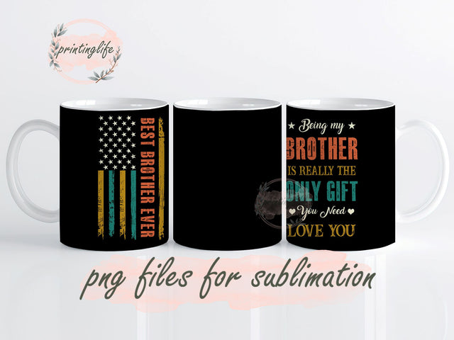 Brother Gifts - Brother Gifts From Sister - Brother Birthday Gifts from Sister - Big Brother Gift - Fathers Day Mug Wrap Design, Instant Digital Design Download Mug Wrap Design, Mug Design Sublimation PrintingLife 