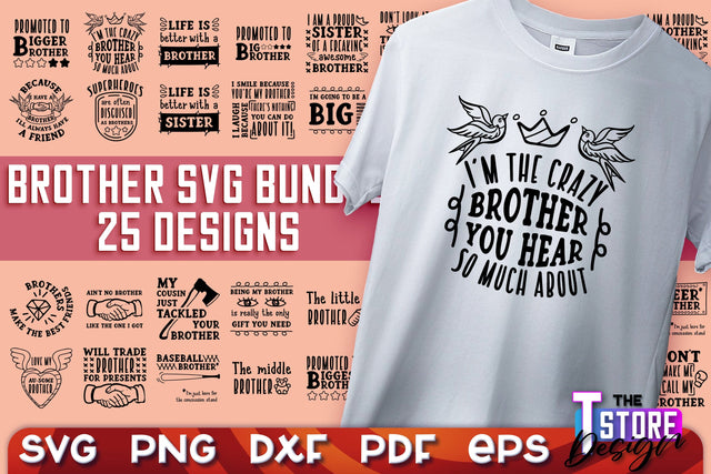 Brother SVG | Brother Quotes Design | Family SVG SVG The T Store Design 