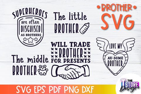 Brother SVG | Brother Quotes Design | Family SVG SVG The T Store Design 