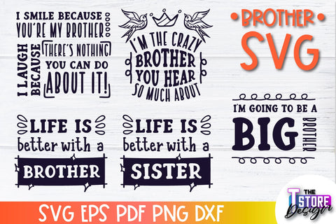 Brother SVG | Brother Quotes Design | Family SVG SVG The T Store Design 