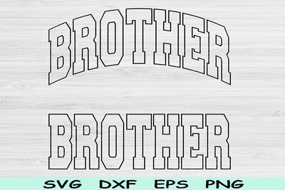 Brother Svg Dxf Png Cut Files, Cool Brother Svg, Big Brother Svg Files For Cricut, Brother Png Block Wave Text Sublimation Digital Design SVG TiffsCraftyCreations 