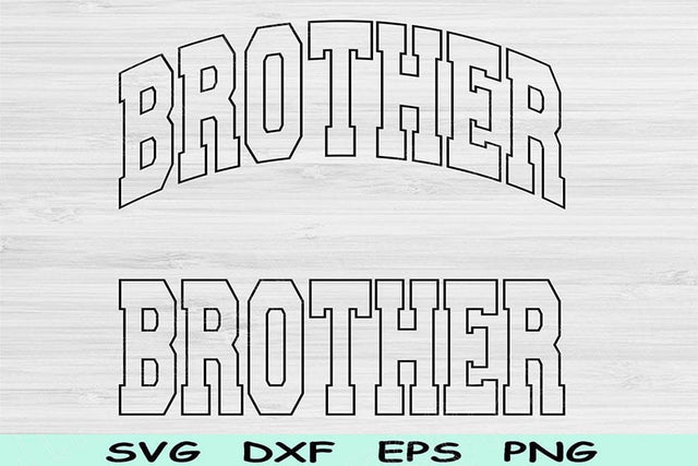 Brother Svg Dxf Png Cut Files, Cool Brother Svg, Big Brother Svg Files For Cricut, Brother Png Block Wave Text Sublimation Digital Design SVG TiffsCraftyCreations 