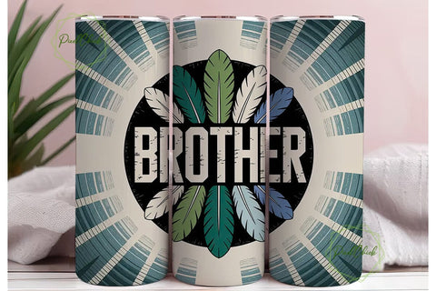 Brother Tribal Feathers 20oz Tumbler Sublimation PixelChick 