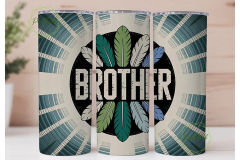 Brother Tribal Feathers 20oz Tumbler Sublimation PixelChick 