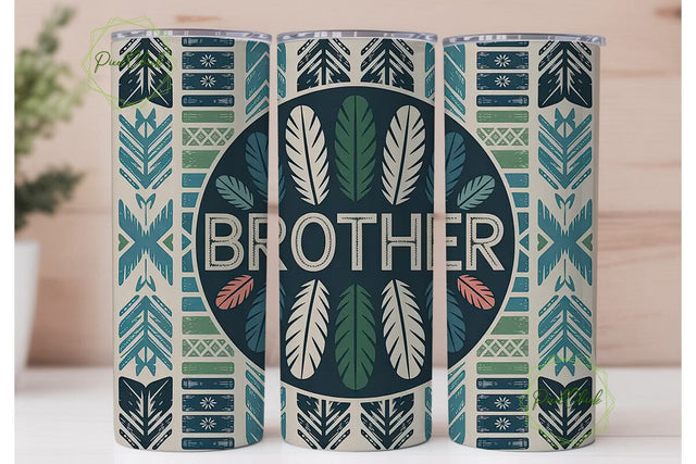 Brother Tribal Feathers 20oz Tumbler Sublimation PixelChick 