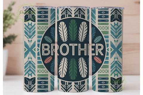 Brother Tribal Feathers 20oz Tumbler Sublimation PixelChick 