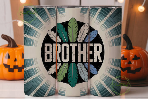 Brother Tribal Feathers 20oz Tumbler Sublimation PixelChick 