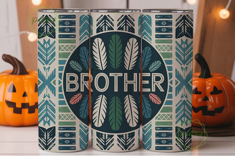 Brother Tribal Feathers 20oz Tumbler Sublimation PixelChick 