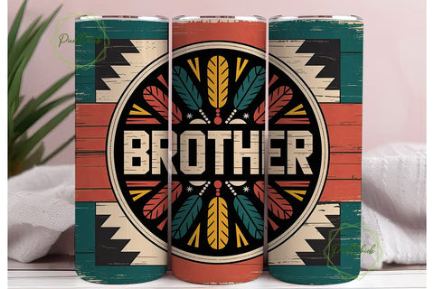 Brother Tribal Tumbler Wrap Sublimation PixelChick 