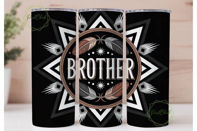 Brother Tribal Tumbler Wrap Sublimation PixelChick 