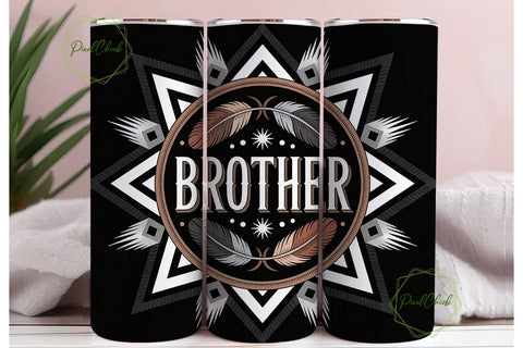 Brother Tribal Tumbler Wrap Sublimation PixelChick 