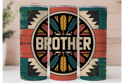 Brother Tribal Tumbler Wrap Sublimation PixelChick 