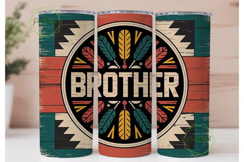 Brother Tribal Tumbler Wrap Sublimation PixelChick 