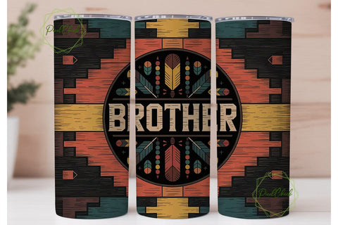 Brother Tribal Tumbler Wrap Sublimation PixelChick 