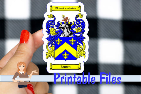 Brown Coat of Arms Sticker 3D Paper Family Creations 