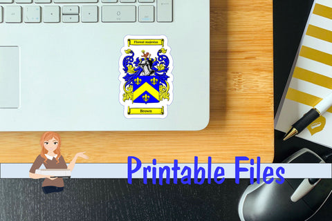 Brown Coat of Arms Sticker 3D Paper Family Creations 