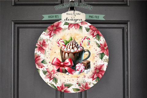 Brown Cocoa Coffee Cup Wind Spinner Sublimation Round Cocoa Sublimation Ewe-N-Me Designs 