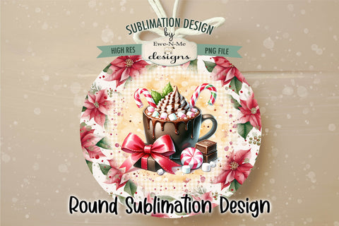 Brown Cocoa Coffee Cup Wind Spinner Sublimation Round Cocoa Sublimation Ewe-N-Me Designs 