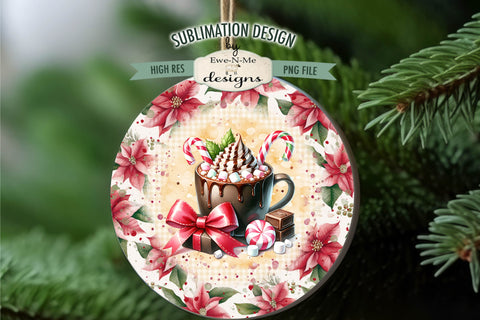 Brown Cocoa Coffee Cup Wind Spinner Sublimation Round Cocoa Sublimation Ewe-N-Me Designs 