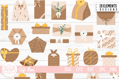 Brown Gift Box Clipart Bundle SVG dapiyupi store 