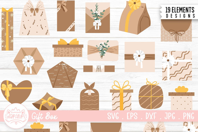 Brown Gift Box Clipart Bundle SVG dapiyupi store 